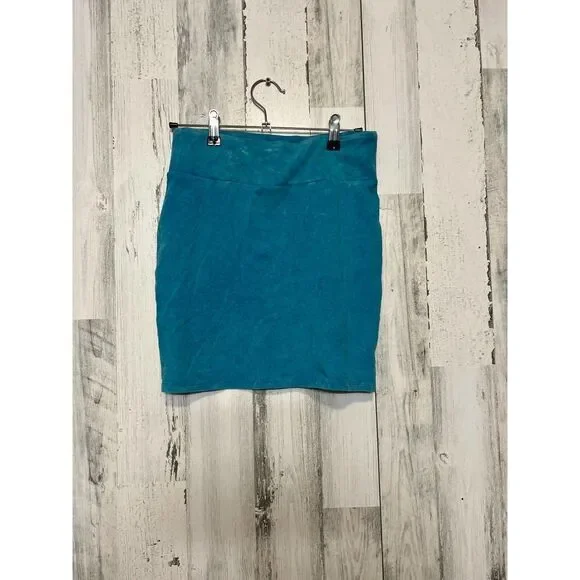 American Eagle Blue Stretch Mini Skirt Women’s Size S | Solid Teal Casual Skirt - Picture 2 of 3